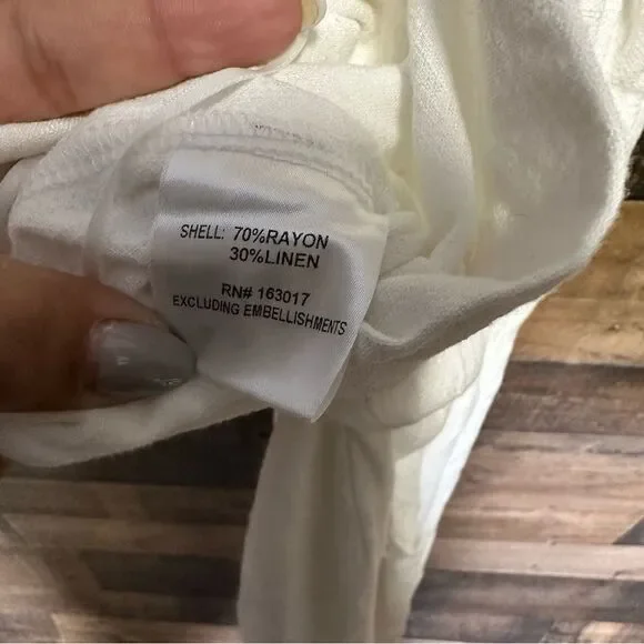 Princess Polly White Simona Linen Pants Sz 10 US NWT - Picture 10 of 13